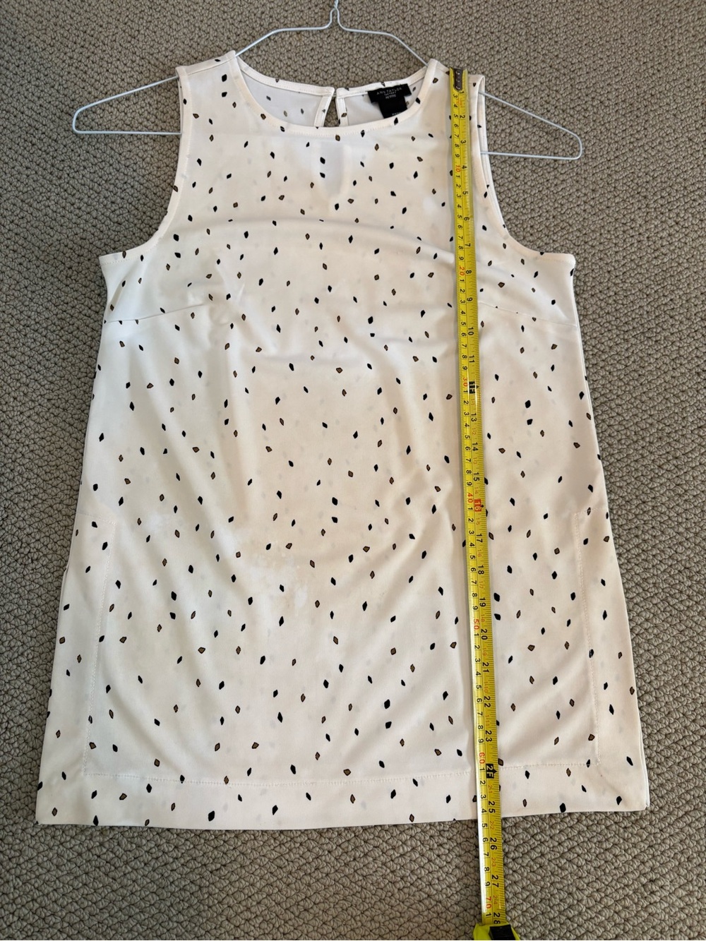 Ann Taylor Factory Creamy White Sleeveless Dot Print Shell